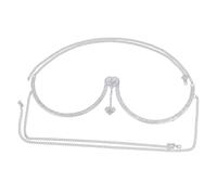 FOMIYES Strass Körperkette mit Kristall Herzanhänger Silberne Brusthalterkette für Frauen Modischer Körperschmuck für Party und Festival