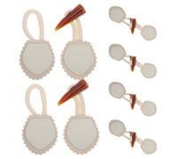 FOMIYES Vintage Knebelverschlüsse aus Weißem Pu Leder und Harzhorn 6 Stück Verstellbare Mantelknöpfe für Jacken und Mäntel Nähzubehör für Strickwaren und Windbreaker