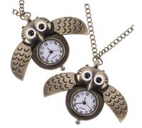 FOMIYES Vintage Taschenuhr Eule Aus Bronze Mit Quarzwerk Retro Legierung Kleiner Taschenuhr Für Damen Und Herren Batteriebetrieben Geschenk Für Familie Und Freunde