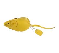 FOMIYES Weicher Tragbarer Cartoon Münzbeutel Mausform Kleines Portemonnaie aus Weichem Pu Leder Aufbewahrungstasche für Kleingeld Schlüssel und Lippenstift Gelb