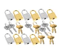 FONDOTIN 10 Stück 10 Stück Kleiner Vorhängeschlösser aus Metall mit Schlüssel Kleines Gepäckschloss für Koffer Rucksack Tagebuch Schatztruhe Leichtes Retro Schloss für Reisen und Alltag
