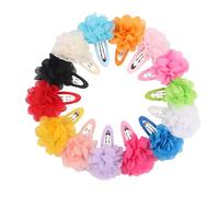 FONDOTIN 15 Stück Teiliges Bunte Chiffon Blumen Haarspangen für Junge Mädchen Mädchen Klassische Snap Clips Modischer Haarschmuck in Gemischten Farben Sicherer für Verschiedene Outfits