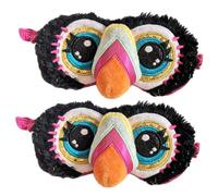 FONDOTIN 2 Stück Plüsch Schlafmaske Große Schnabel Vogel Motiv Augenmaske Elastisches Band Verstellbar Leicht Lichtblockierend für Mädchen und Reisen