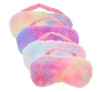 FONDOTIN 4stücke Schlafaugenmaske Aus Plüsch Bunte Augenabdeckung Für Party Schlafmaske Mit Augenöffnungen Plüsch-augenmaske Für Mädchen Farbige Augenmaske Zum Schlafen