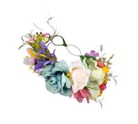 FONDOTIN Blumenhaarband mit Künstlichen Blumen Leichter Blumenhaarkranz für Brautfrisur und Hochzeitskopfschmuck Eleganter Haarschmuck für Frauen und Mädchen