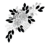 FONDOTIN Haarkamm Perlenblumen Schmuck für Damen und Mädchen Eleganter Seitenkamm mit Strass Dekoratives Haaraccessoire für Hochzeit und Fest