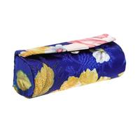 FONDOTIN Lippenstiftetui Aus Seide Mit Blumenstickerei Kompakt Tragbar Kosmetiktasche Mit Spiegel Für Damen Unterwegs Multifunktionaler Make up Organizer