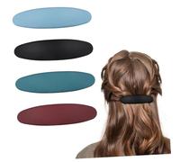 FONDOTIN Ovale Französische Haarspangen 4 Stück Packung Flache Haarstyling Clips Aus Metall Rutschfeste Federklammern in Verschiedenen Farben Geeignet Für Damen Und Mädchen Vielseitig Für a