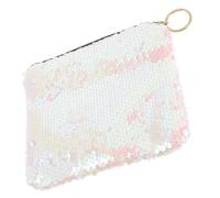 FONDOTIN Pailletten Handtasche Damen Mit Reißverschluss Kosmetiktasche Aus Strapazierfähigem Material Pinke Tasche Für Geldbörse Schlüssel Mobiltelefon Und Karten Für Partys Shopping Und