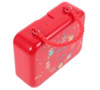 FONDOTIN Weihnachts Minikoffer Rote Schmuckbox aus Robustem Material Kleine Aufbewahrungsbox mit Griff für Geschenk und Dekoration