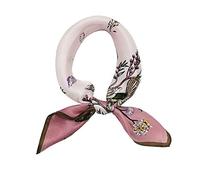 100% Maulbeerseide Schals für Frauen - leichtes quadratisches Satin-Kopftuch - kleiner Seiden-Haarschal zum Schlafen, 53,3 x 53,3 cm, 01 Blume rot, Small