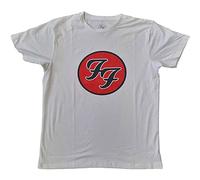 Foo Fighters Herren Classic FF Logo T-Shirt Weiß, Weiss/opulenter Garten, Mittel