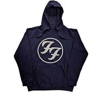 FOO Fighters Hoodie FF Band Logo Offizieller Unisex Marineblau Pullover, blau, L