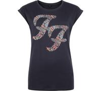 Foo Fighters Logo Crystals Frauen T-Shirt Navy S 100% Baumwolle Band-Merch, Bands, Urban Fashion