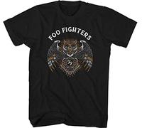 Foo Fighters Old Glory Herren Official Merch Owl Soft T-Shirt, Schwarz, XX-Large