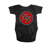 Foo Fighters Schlafstrampler FF Band Logo Nue offiziell Schwarz 0 to 24 Months Taglia unica