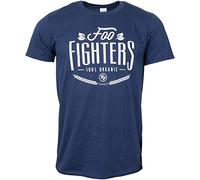 Foo Fighters T Shirt 100% Organic Band Logo Nue offiziell Herren Navy Blau XL