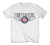 Foo Fighters Herren T-Shirt Wings , Weiss, Gr. Large (40inch- 42inch)