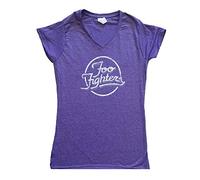 FOO Fighters T Shirt Text Band Logo Nue offiziell Damen Skinny Fit Purple L