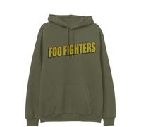 Foo Fighters Unisex 's Official Merch Band Name Pull Hoodie, Grün (Army Green), X-Large