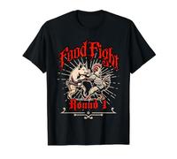 Food Fight Chicken & Pig Silly Pun Preisgünstiges Grafik-T-Shirt, Herren, Schwarz, M