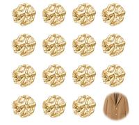 Foonary 15 Stück Knöpfe Gold, 23 mm, Goldene Knöpfe zum Annähen, Unregelmäßige Vintage-Stil Buttons, Gold Metall-Schaft-Knopf, Mode Metall Knopf für Damenpullover und Mäntel Cardigans DIY Handwerk