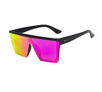 FOOOZ Klassische quadratische Sonnenbrille Frau Lila Spiegelbeschichtung Shades UV400, Lila Spiegel, China