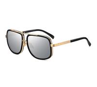 FOOOZ Luxus-Sonnenbrille für Männer, Vintage, quadratische Sonnenbrille, Damen, blendfrei, Steampunk-Brille, Lady, C7 Silver Mirror, andere