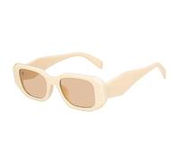 FOOOZ Mode Quadratische Sonnenbrille Frau Marke Designer Persönlichkeit Unregelmäßige Vintage Sonnenbrille Weibliche Reise Retro Oculos De Sol,Beige,Andere