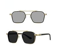 FOOOZ Sonnenbrillen für Männer Professionelle Tag-Nacht-Fahrer-Sonnenbrille UV400 Retro-Luxus-Design-Brille Vintage,Schwarzgold,Sonstiges