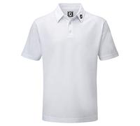 FootJoy Jungen Junior Stretch Pique Solid Poloshirt, Weiß (Blanco 000), One Size (Herstellergröße: Medium)