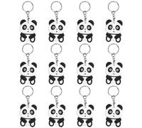 Fopytu Cartoon Panda Keychain 12pcs Süßer Panda Keyring Süßer Tierschlüssel Ring Telefon Bag Dekoration Zubehör