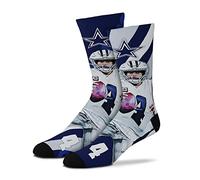 For Bare Feet NFL Erwachsene V Curve MVP Player Crew Socken, Schuhe für Damen und Herren, Game Day Apparel, Dak Prescott - Dallas Cowboys, Large