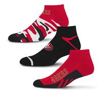 For Bare Feet Unisex-Erwachsene NFL Camo Boom 3er-Pack Knöchelsocken, Team-Farbe, Large