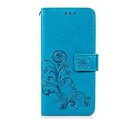 for Blackview Shark 9 5G Case, Shockproof PU Leather Flip Cover Lucky Leaf Notebook Wallet Case With Magnetic Stand Card Holder ID Slot Folio Soft TPU Bumper Protective for Blackview Shark 9 5G blue