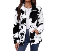 For G and PL Damen-Fleecejacke, langärmelig, durchgehender Reißverschluss, weich, warm, Kuh B4, XXL