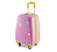 For Kids - Kindergepäck + reflektierende Aufkleber Monster, Kinderkoffer, Hartschalenkoffer für Kinder, Handgepäck, 24 Liter, Pink Pink