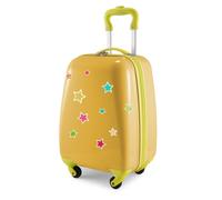 For Kids - Kindergepäck + reflektierende Aufkleber Sterne, Kinderkoffer, Hartschalenkoffer für Kinder, Handgepäck, 24 Liter, Gelb Gelb