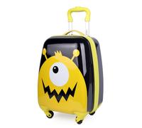 For Kids - MONSTER, Kinderkoffer, Trolley, Koffer für Kinder, Reisekoffer, Schwarz/Gelb Gelb