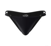 For Men Shiny Satin Low Rise Briefs Stretchy Silky Bikini Underwear with U Convex Pouch Half Wrapped Design Solid Color Lingerie Coffee Gray (XXL Black)