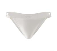 For Men Shiny Satin Low Rise Briefs Stretchy Silky Bikini Underwear with U Convex Pouch Half Wrapped Design Solid Color Lingerie Coffee Gray (XXL White)