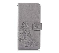 for Ulefone Note18 Ultra Case, Shockproof PU Leather Flip Cover Lucky Leaf Notebook Wallet Case With Magnetic Stand Card Holder ID Slot Folio Soft TPU Bumper Protective for Ulefone Note18 Ultra grey