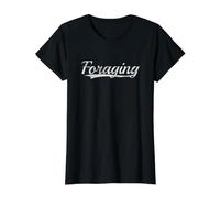 Foraging Vintage Nature Outdoors Varsity Classic Aesthetic Preisgünstiges Grafik-T-Shirt, Damen, Schwarz, XS