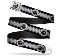 Ford-Gürtel, Sicherheitsgurt-Schnalle, Ford GT California Special Emblem Stripe Schwarz Grau Silber, 111,8 cm bis 160 cm, Mustang, 1.5" Wide - Fits Pant Size 44-63
