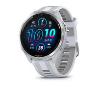 Forerunner 965 GPS-Smartwatch Triathlonuhr Steinweiss/Titanium Titan mit Silikon- Wechselarmband 22 mm Steinweiss/Hellgrau