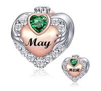 FOREVER QUEEN Charm-Anhänger zur Geburt von Mama, Charm-Perle, Liebesherz, aus Sterlingsilber, für Armband, Halskette, Geschenk zum Geburtstag der Mutter, Sterling-Silber