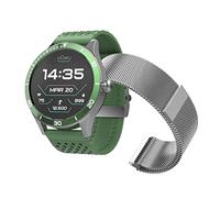 FOREVER Smartwatch AMOLED ICON II AW-110 zusätzlichem Band, Display 1,3“ 360x360 Pixels, IP68, Bluetooth v 5.1, Standby-Zeit 10 Tage, Li-Ionen Akku 310 mAh, Ladezeit 2 Stunden, GoFit-App Green