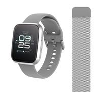 FOREVER smartwatch ForeVigo 2 SW-310 IP68 Bluetooth: v 5.0 Auflösung 240 x 240 px 180 mAh Akku 12 Tage Schrittzähler Kalorien Verbindungen 2 Armbänder (Black) (Silver)