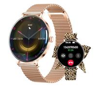 FOREVER Smartwatch Lucca für Damen - Elegante Uhr in Roségold, Wasserdicht nach IP68, AMOLED 1,43", Bluetooth-Anrufe, Gesundheitsmonitor, über 100 Sportmodi, Zwei Armbänder, iOS/Android, Modisch