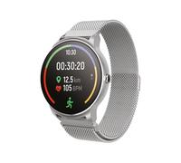 FOREVER Smartwatch SB-330 Schwarz Damen Herren Fitness Tracker wasserdicht Deutches menu Smart Watch für Android iOS Whatsapp fähig (Silber)